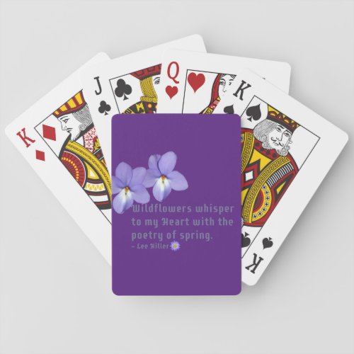 Birds Foot Violets Wildflowers Quote Poker Cards