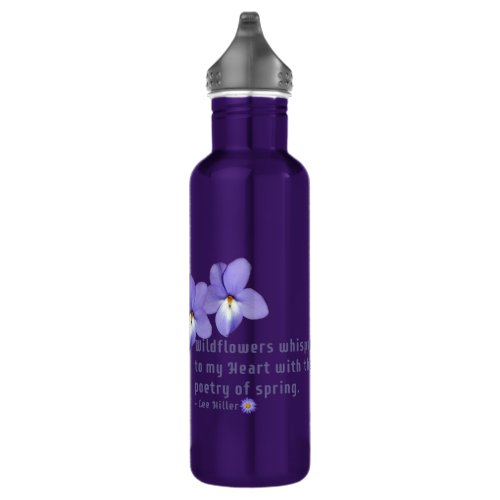 Birds Foot Violets Wildflowers Quote Stainless Steel Water Bottle