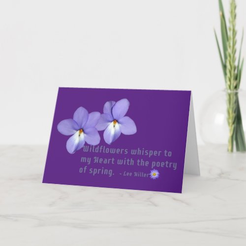Birds Foot Violets Wildflowers Quote Thank You Card