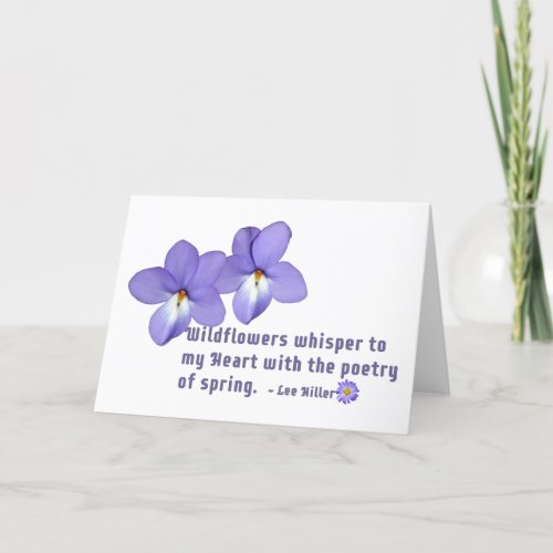 Birds Foot Violets Wildflowers Quote Thank You Card