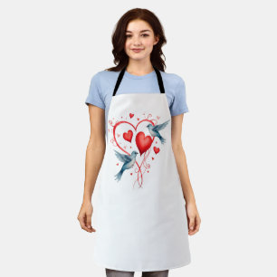 Birds for Valentine's Day Apron