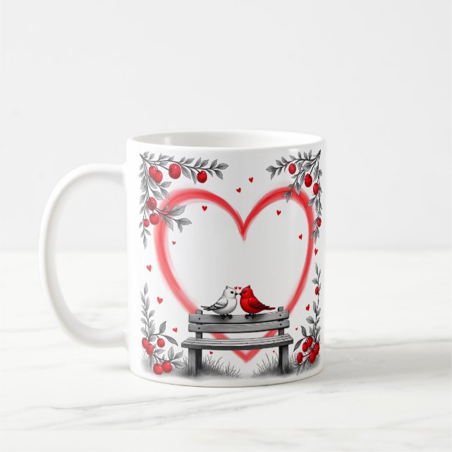 Birds for Valentine's Day Coffee Mug (Left)