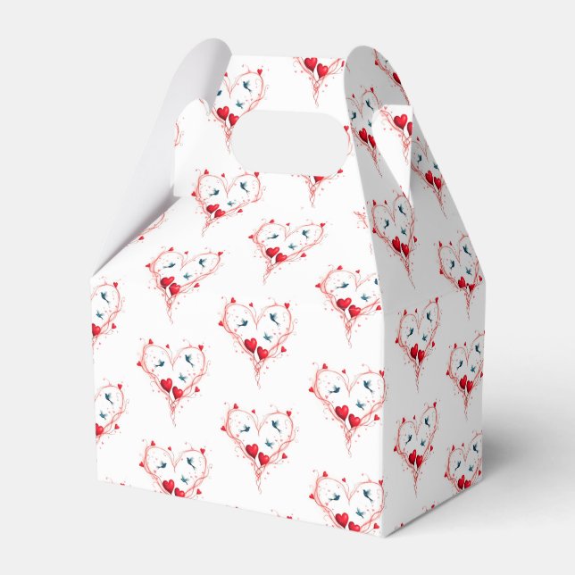 Birds for Valentine's Day Favor Boxes (Front Side)