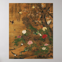 Birds Gather under the Spring Willow