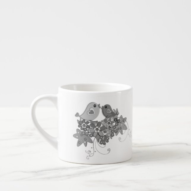 Birds, glass espresso cup (Left)