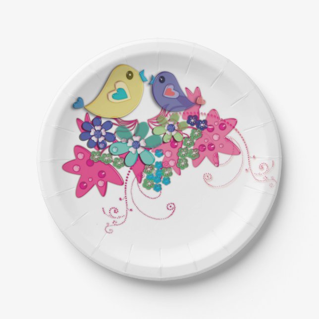Birds, glass paper plates (Front)