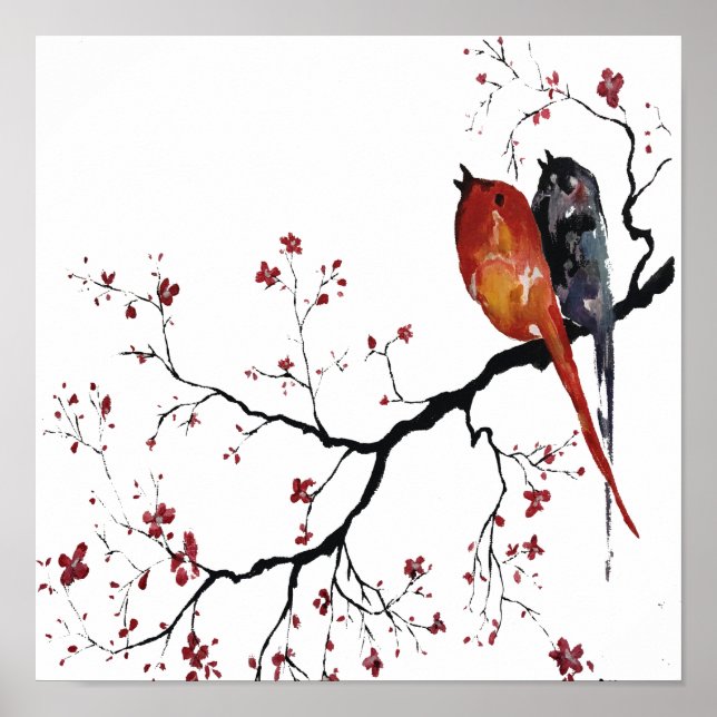 Birds happy singing poster (Front)