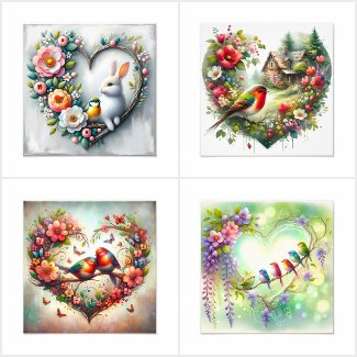 Birds heart designs