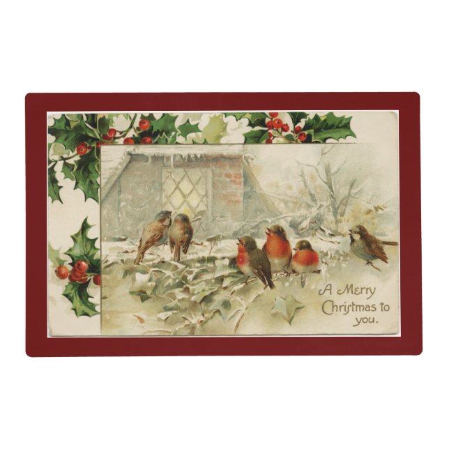 Birds Holiday Laminated Placemat (Front)