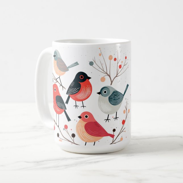  birds holly coffee mug (Front Left)
