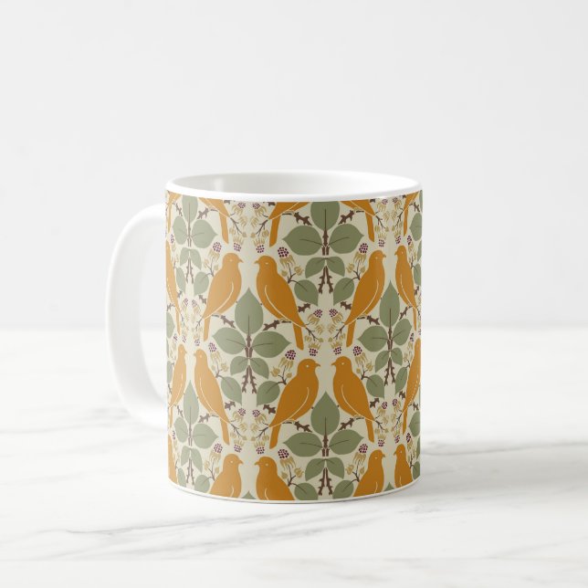 Birds in a Berry Bramble Coffee Mug (Front Left)
