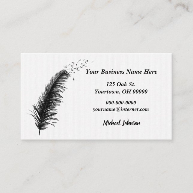 Birds in a Feather on White Business Card (Front)