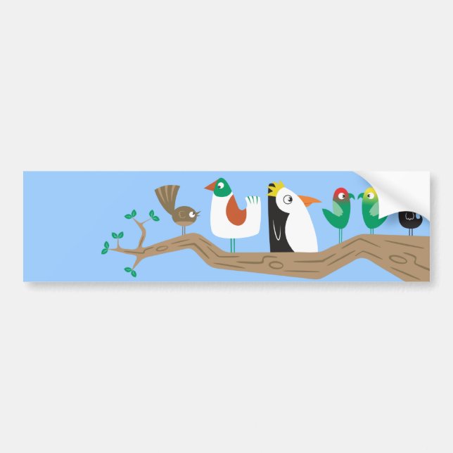 Birds in a Tree Bumper Sticker (Front)