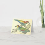 [ Thumbnail: Birds in a Tree, "Thank You!", Vintage Look Card ]