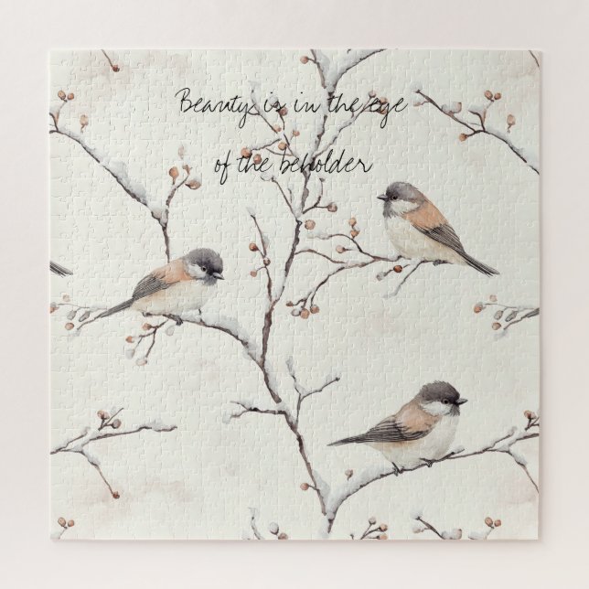 Birds in a Winter Tree Jigsaw Puzzle (Vertical)