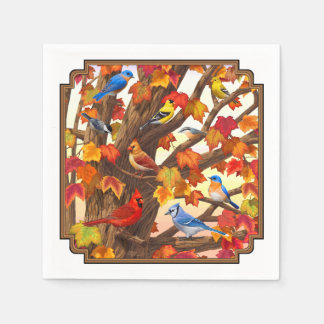 Birds in Autumn Maple Tree Napkins