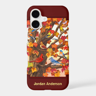 Birds in Autumn Maple Tree Red iPhone 17 Case