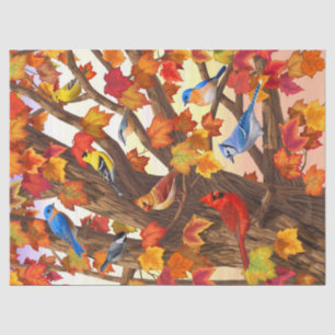 Birds in Autumn Maple Tree Tissue Paper