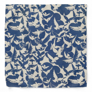 Birds in blue and white pet bandana