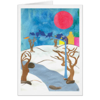 Birds in Central Park at Wintertime Cards