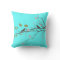 birds in cherry blossom throw pillow