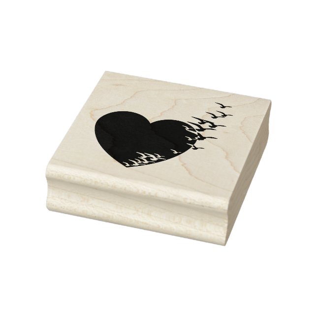 Birds in flight Heart Rubber Stamp (Stamp)