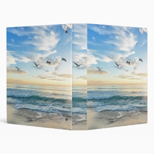 Birds in flight over the ocean 3 ring binder