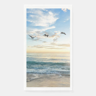 Birds in flight over the ocean paper guest towels