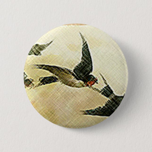 Birds In Flight Pinback Button (Front)