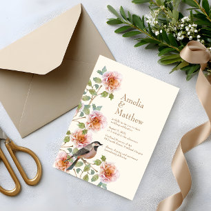 Birds in Flowers Wedding Invitation
