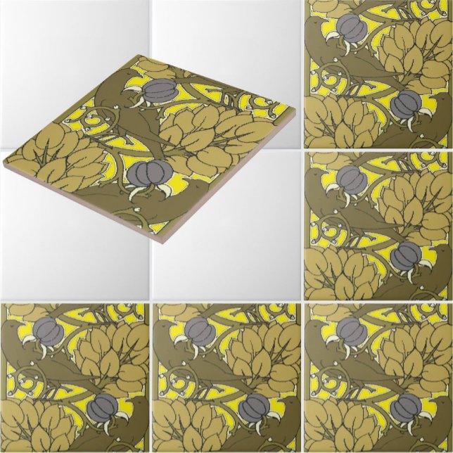 Birds In Fruit Tree Pattern by Voysey Ceramic Tile (Creator Uploaded)