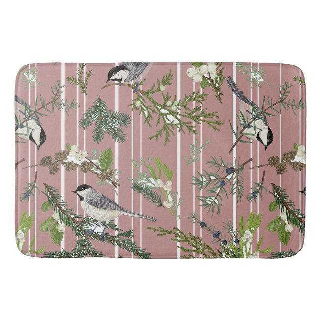 Birds in Greenery Bath Mat (Front)