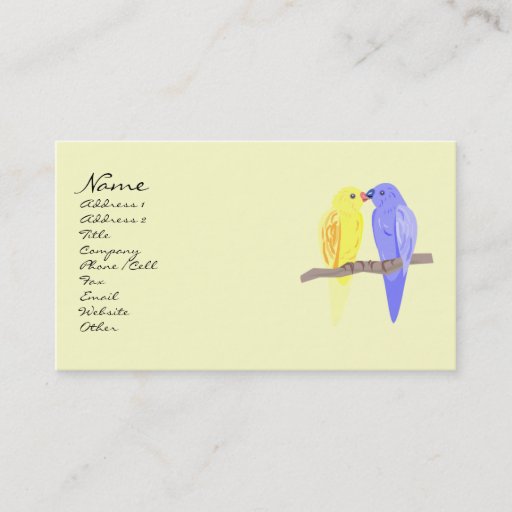 Customizable Birds in Love Business Cards
