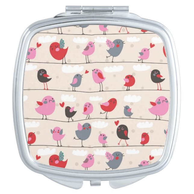 Birds in Love Compact Mirror (Front)