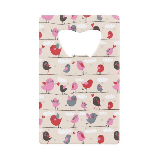 Birds in Love Credit Card Bottle Opener (Front)