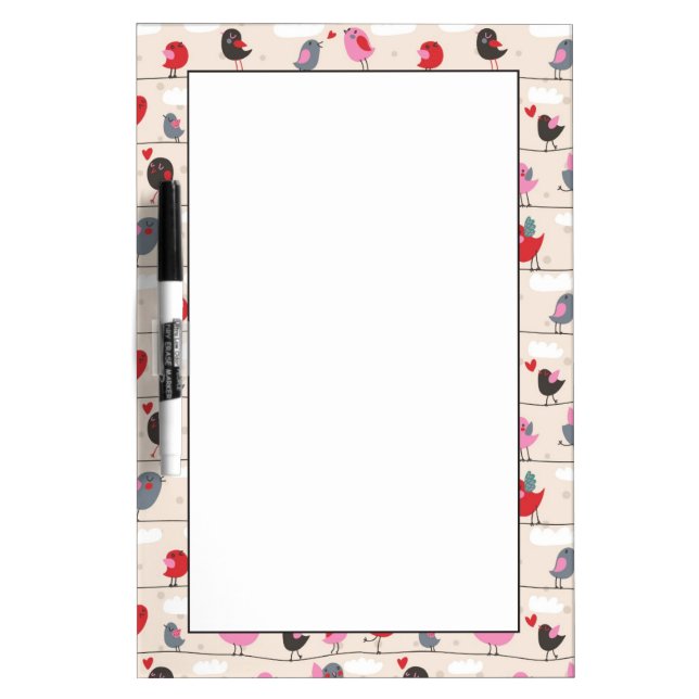Birds in Love Dry-Erase Board (Front)