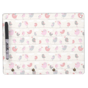 Birds in Love Dry Erase Board With Keychain Holder
