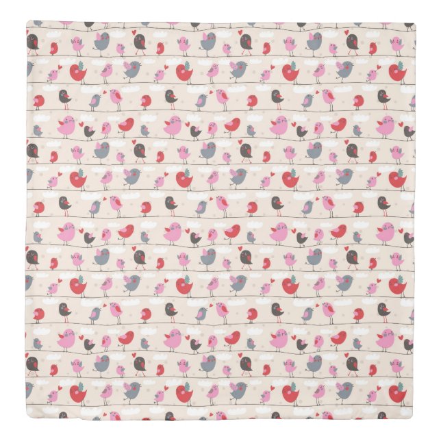 Birds in Love Duvet Cover (Front)
