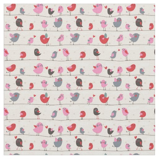 Birds in Love Fabric
