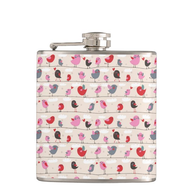 Birds in Love Flask (Front)
