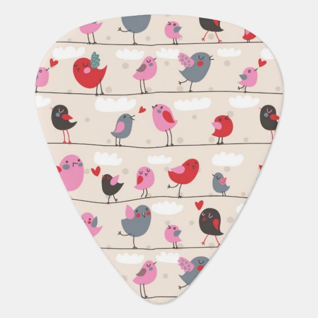 Birds in Love Guitar Pick (Front)