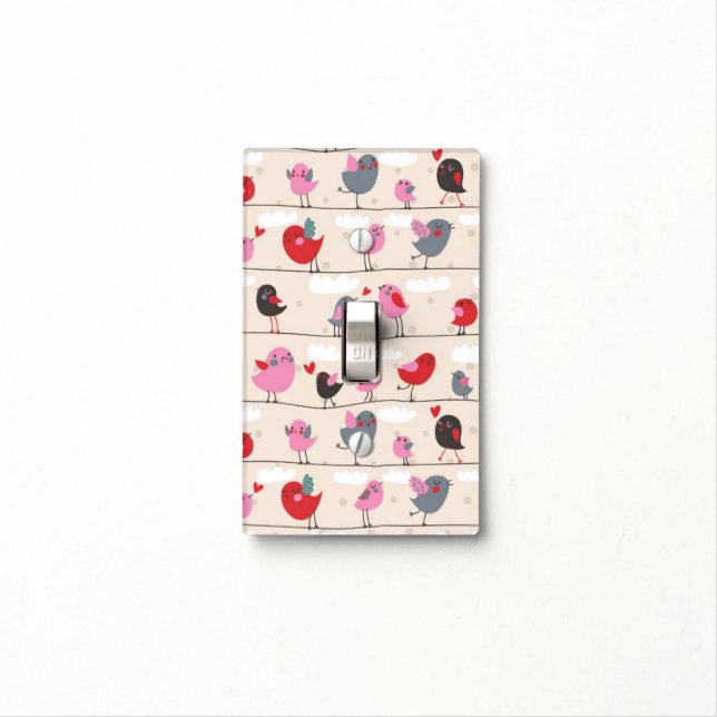 Birds in Love Light Switch Cover (In Situ)