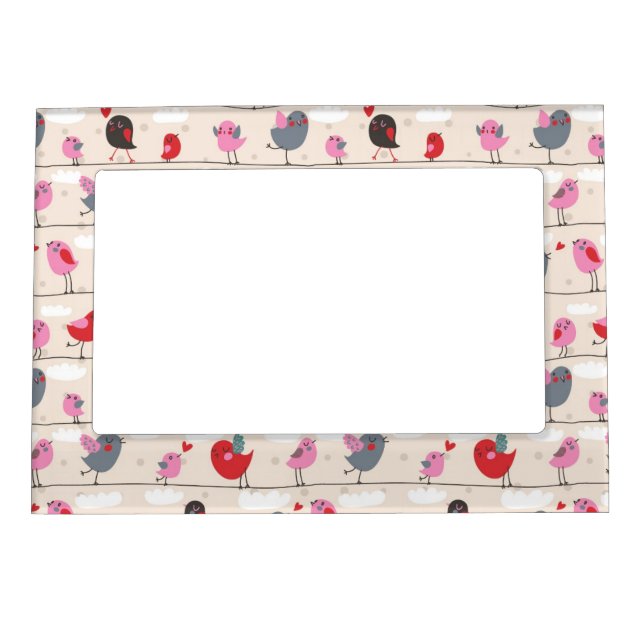 Birds in Love Magnetic Picture Frame (Front)