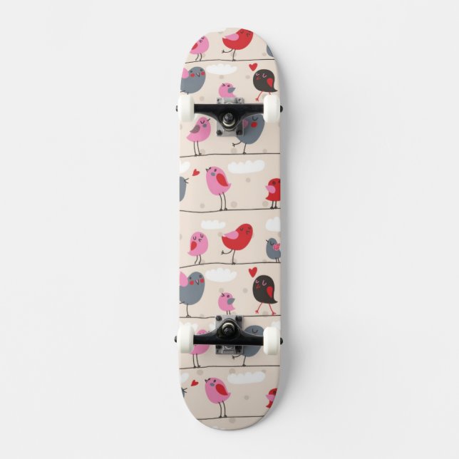Birds in Love Skateboard Deck (Front)