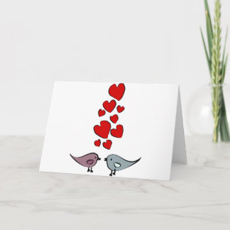 Birds in Love Theme Holiday Card