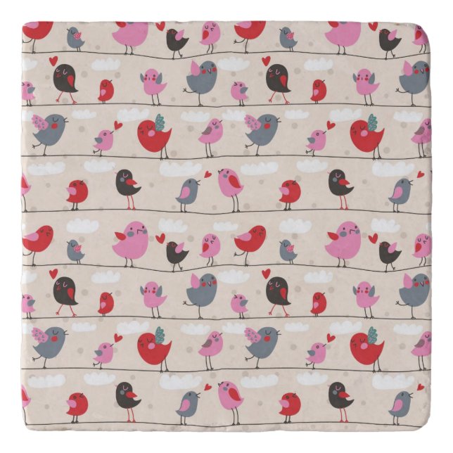 Birds in Love Trivet (Front)