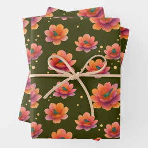 Birds in Magnolias Wrapping Paper Sheets