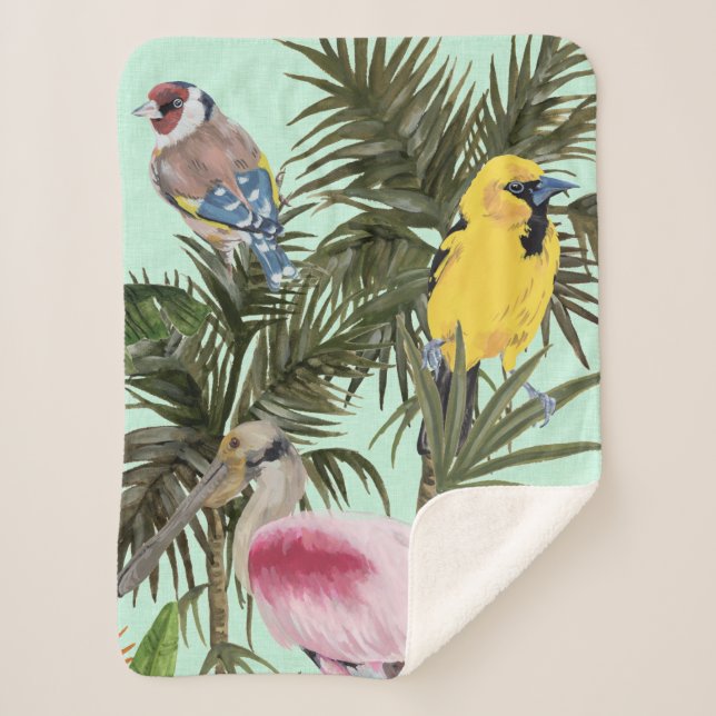 Birds in Paradise Sherpa Blanket (Front)