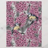 Birds in pink lilac garden (Back)
