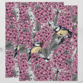 Birds in pink lilac garden (Front/Back)